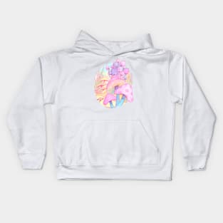 Super Bright Mushrooms Kids Hoodie